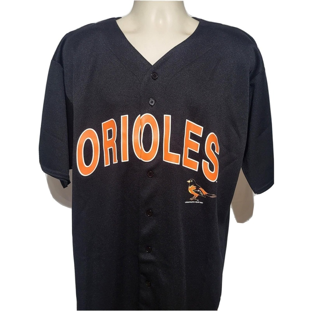 Mens VTG 2001 Baltimore Orioles Logo Athletic Jersey ~ Large
